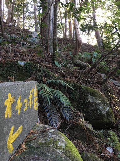 オチョボ岩への案内碑