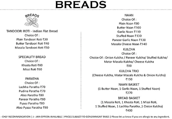 TVG - The Vegetarian Grill menu 