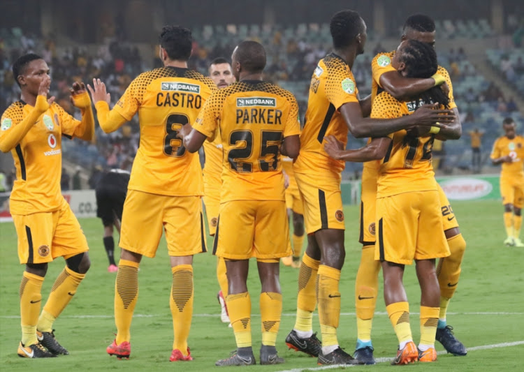 Kaizer Chiefs celebrate the opening goal during the Nedbank Cup, Last 16 match between Kaizer Chiefs and Stellenbosch FC at Moses Mabhida Stadium on March 10, 2018 in Durban, South Africa.