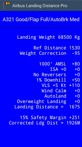 Screenshot Airbus Landing Distance - Pro