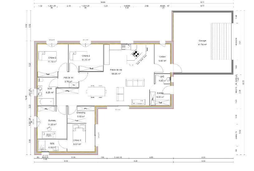  Vente Terrain + Maison - Terrain : 629m² - Maison : 125m² à Fontenilles (31470) 