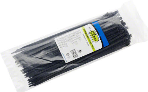 Cobra 11" x 50lb Standard Zip Ties, Black, Bag of 100