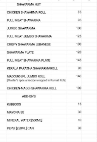 Madouk Cafe menu 1