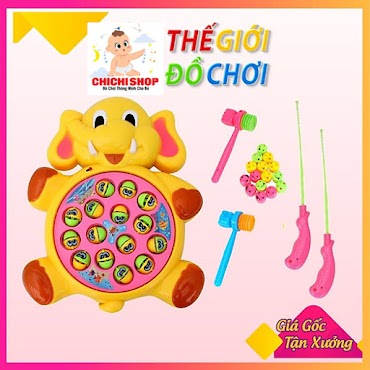 Bộ Đồ Chơi Vỉ Câu Cá Sấu Có Nhạc Chạy Pin Hình Chú Voi, Bộ Đồ Chơi Câu Cá Trẻ Em Kèm Trò Chơi Đập Chuột, Bộ Đồ Chơi 2 In 1 Vận Động Cho Bé