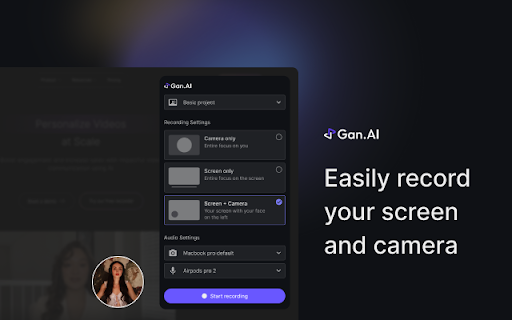 Gan.AI - Free Screen & Camera Recorder