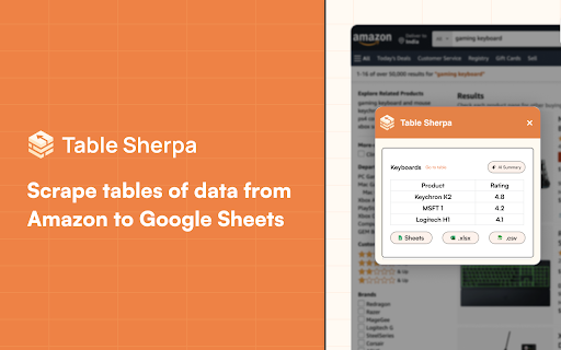 TableSherpa: Web to Sheets Exporter