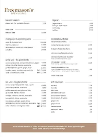 Freemason's Brewworks menu 4