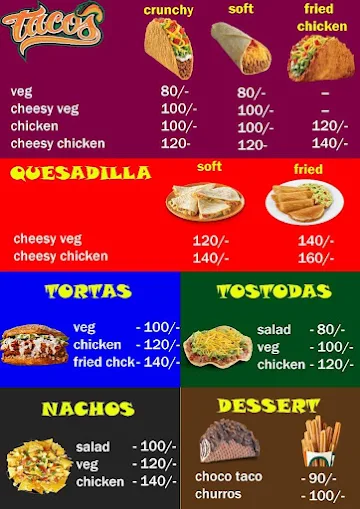 Mex Tacos menu 
