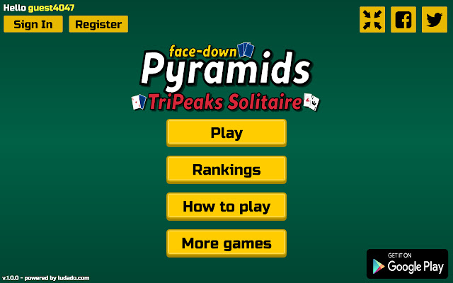 Pyramids - Tripeaks Solitaire [face-down] chrome extension