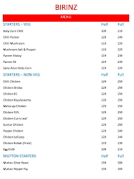 Birinz menu 4