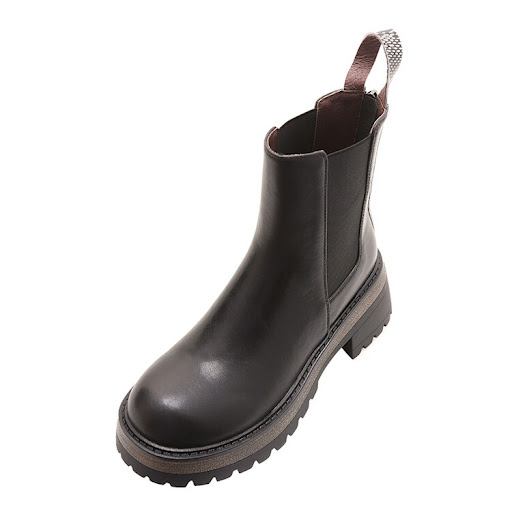 Title 4, Womens Korean-style Thick High Heel Leather Ro...
