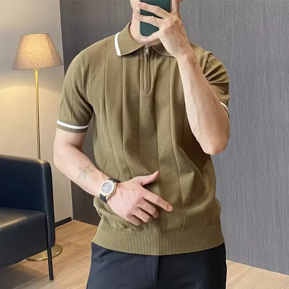 Camiseta casual americana de costura para hombre, estilo moderno. Disfruta de comodidad y diseño en esta prenda perfecta para un look diario.