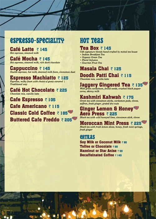 Cafe Delhi Heights menu 