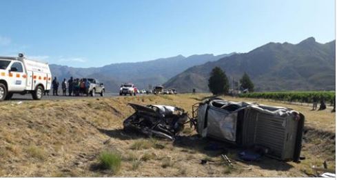 Four people were killed and nine others injured this afternoon following a head-on collision between a bakkie and light motor vehicle on the N1 Highway, approximately 15 km outside of Worcester towards Paarl.