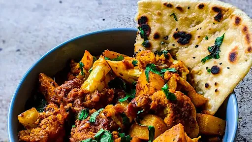 Aloo Gobi+4 Tawa Roti+Salad+Achar+Raita