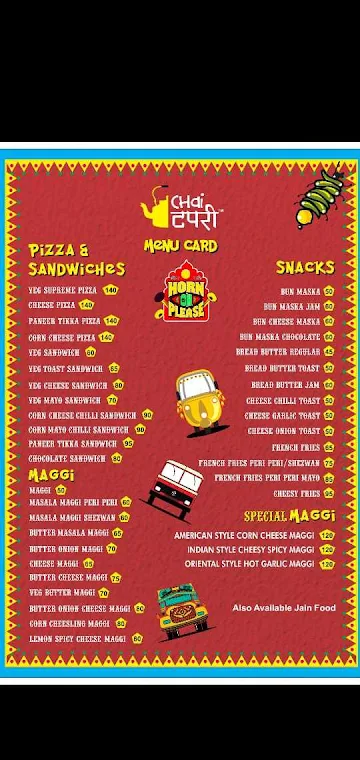 Chai Tapri menu 