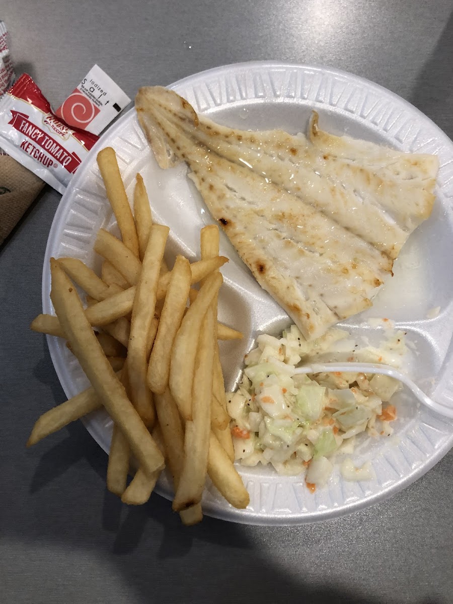 Broiled haddock lunch special