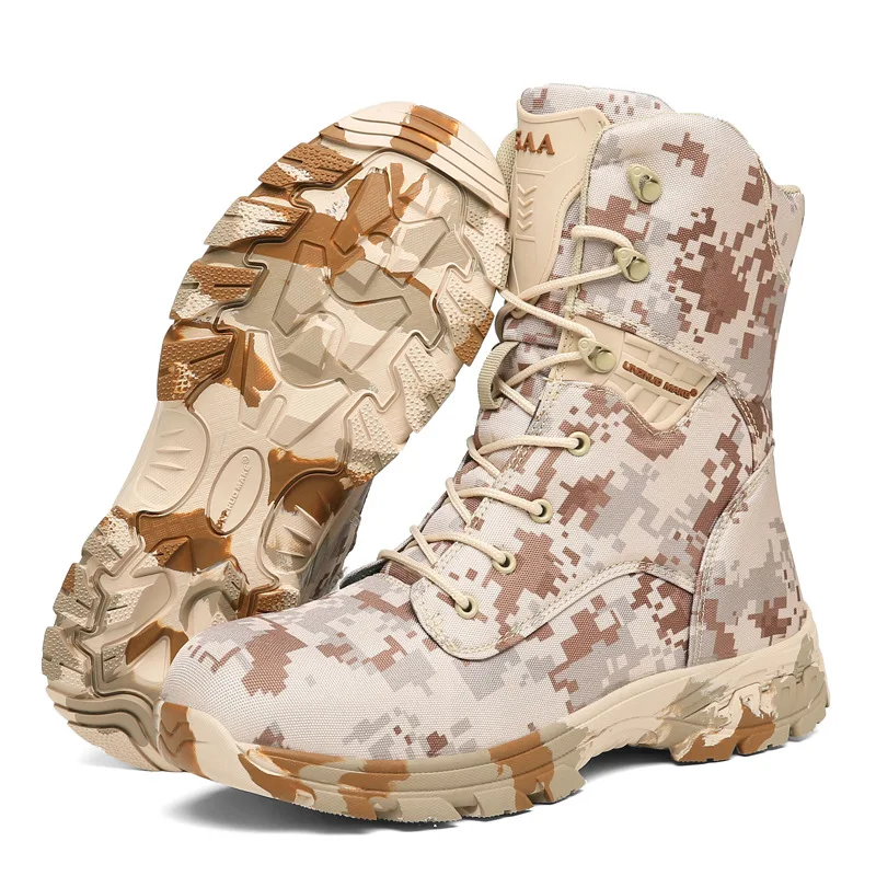 Botas Militares Tácticas de Hombre Camuflaje Casuales de Caña Alta para Exteriores Resistentes y Duraderas Perfectas para Aventura