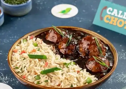 Fried Rice With Manchurian [Serves 1]