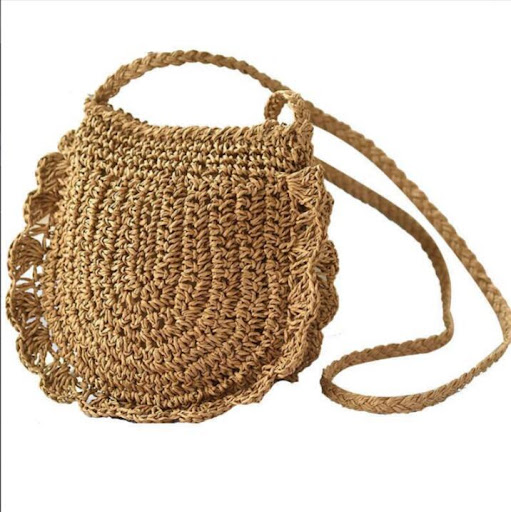 Title 5, Elegant Retro Wood Ear Lace Straw Bag for Women...