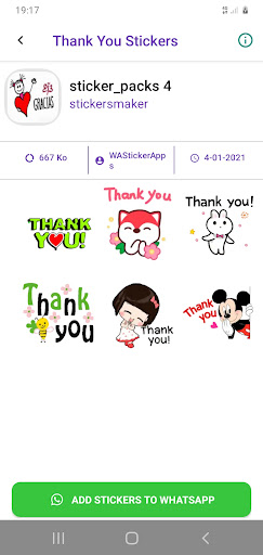 Screenshot Animated Thank You Stickers