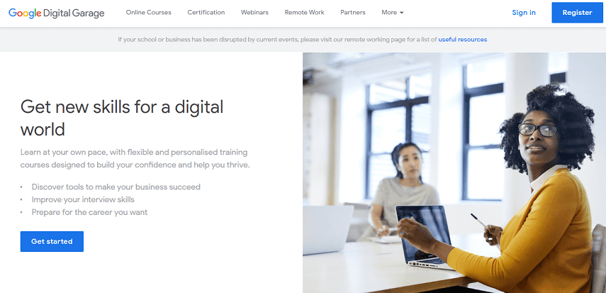 google digital garage - 5 Situs Pelatihan Gratis Buat yang Susah Daftar Program Prakerja