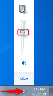 Set the volume in Windows 7