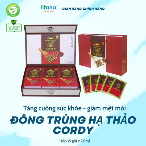 Đông Trùng Hạ Thảo CORDY- Bồi bổ sức khỏe, tăng đề kháng-Hàng chính hãng BIMIPharma Hộp 15 gói x 70ml