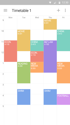 Timetable : Simple Colorful