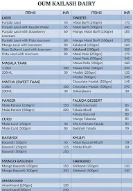 Oum Kailash Dairy menu 2