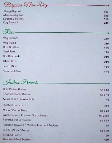 Saundarya Garden menu 