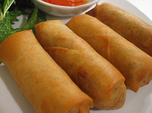 Yummy pork egg rolls, you may use chicken or shrimp in place of pork sausage.