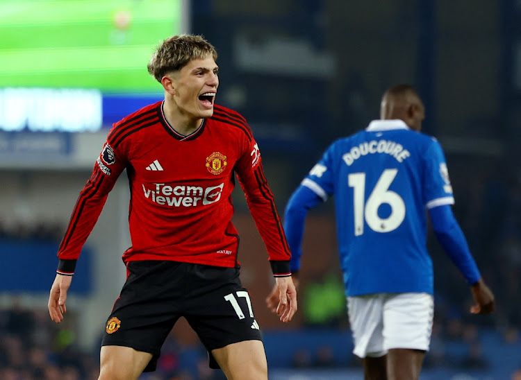 Manchester United's Alejandro Garnacho reacts during the Premier League match against Everton at Goodison Park in Liverpool, Britain, November 26 2023. Picture: MOLLY DARLINGTON/REUTERS