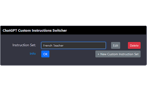 ChatGPT Custom Instruction Switcher