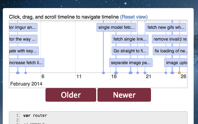 Git Time Machine chrome extension