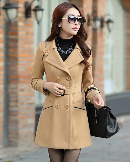 Autumn Winter Women Wool Coat 2022 Ladies Woolen Long Coa... - 2