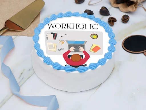 Workholic Photo Cake