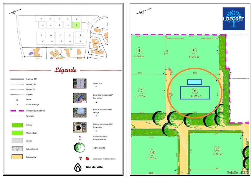 Vente terrain  352 m² à Saint-Augustin (17570), 188 000 €