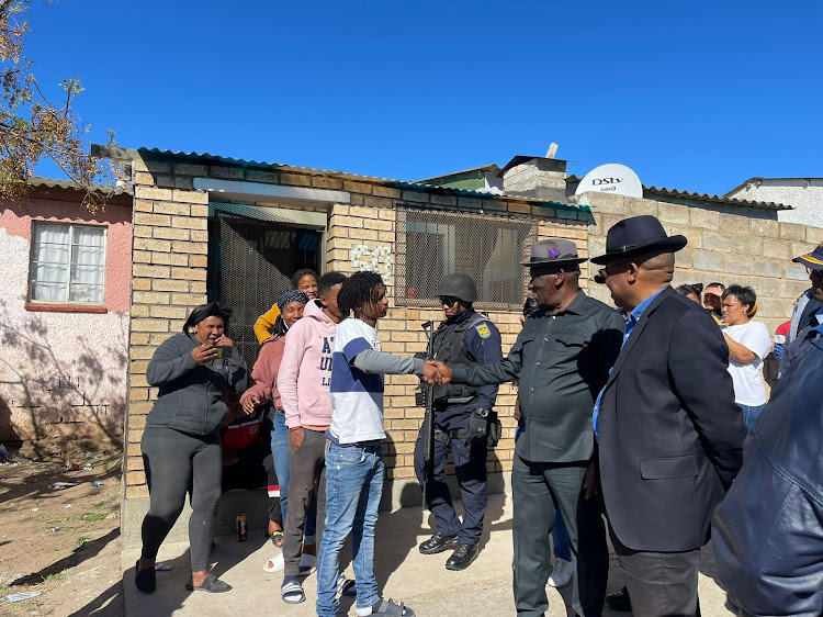 Bheki Cele interacts with residents during a walk-about in Eastern Cape.