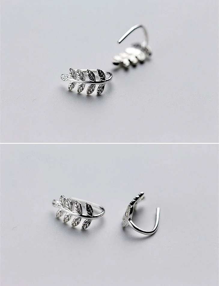 Boucles d'oreilles puces femme mini feuille d'arbre simples avec technologie, élégantes et discrètes, parfaites au quotidien.