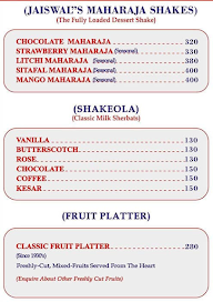 Jaiswal Juice Center menu 2