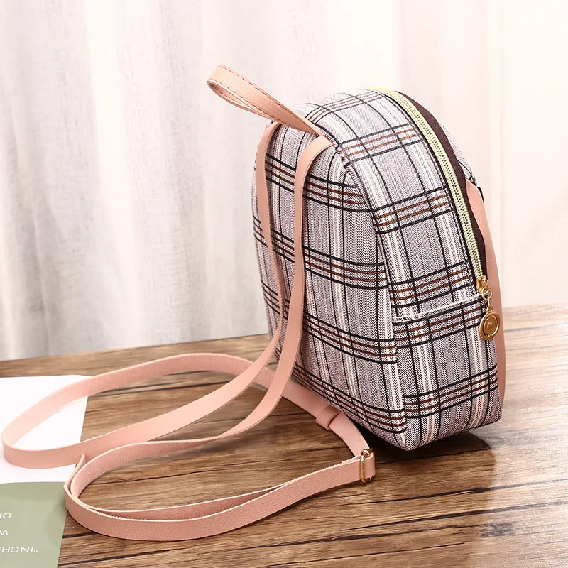 Mochila Pequena Coreana de Concha com Zíper, Estampa Primavera/Verão, Perfeita para o Dia a Dia, Leve e Charmosa, Adicione um Toque de Moda.