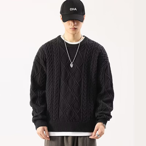 Title 4, Mens Round Neck Sweater Loose Fit Comfortable ...