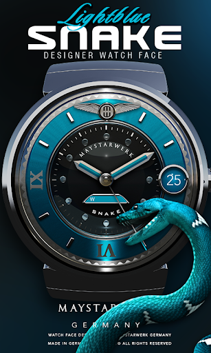 Lightblue Snake Watch Face