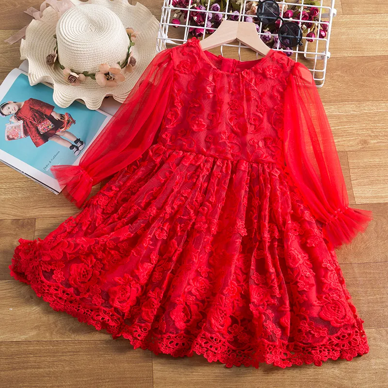 Title 4, Robe longue de princesse en dentelle pour fille...