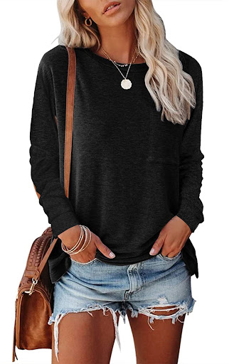 Title 5, Pocket Split Long-sleeved Casual Bottoming T-shirt