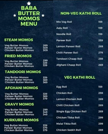 Baba Butter Momos menu 