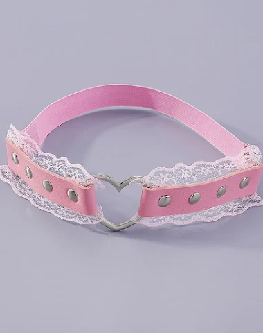 Leren beenringen met kanten hart - 3