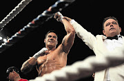 Sonny Bill Williams celebrates defeating Clarence Tillman III at Claudelands Event Centre early last year, in Hamilton, New Zealand. His next heavyweight bout is against South African Fransie Botha on Friday, in Brisbane, Australia Picture: SANDRA MU/GETTY IMAGES