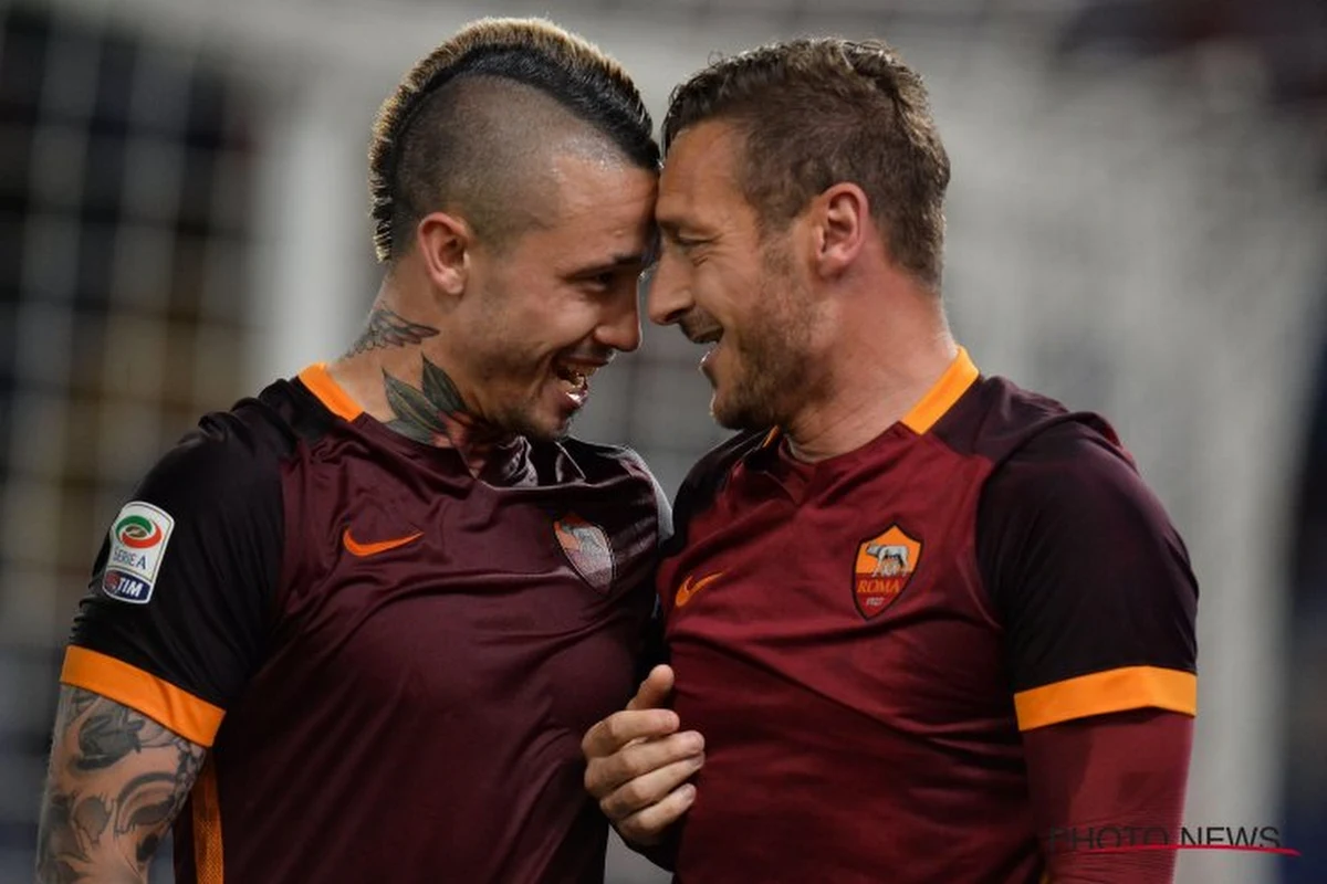 VIDEO: Haha! Nainggolan kan het niet laten en... sluit Totti op!